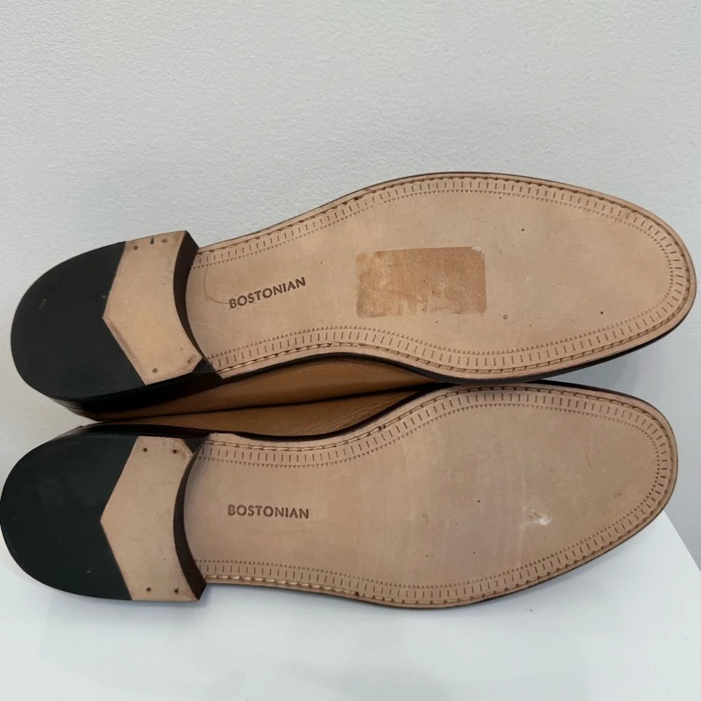 Bostonian Men's Tan Soft Leather Woven Leather Loafer Men's Size 12 M Career